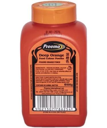 Preema | Deep Orange | Food Colour Powder | (500g) Pack | Premium Quality | Bright Colour Powder - Buy Online on GoSupps.com
