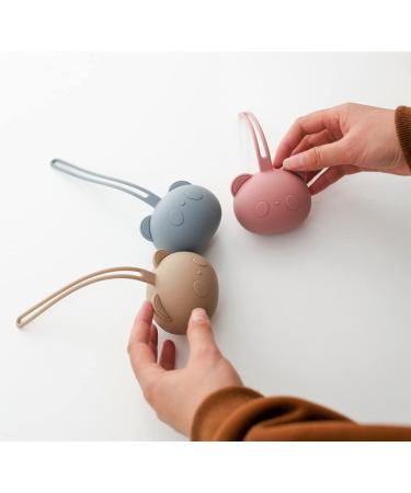 Schnullerbox | Silicone Pacifier Storage Box | Bear Design | Baby Pacifier Holder with Chain | Free Shipping Internationally - Buy Online on GoSupps.com