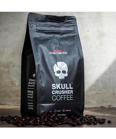 Skull Crusher Coffee | Ground Coffee (500g) | Warning: World's Strongest Coffee | Rainforest Alliance Certified Strong Coffee | High Caffeine Ground Coffee - Buy Online on GoSupps.com