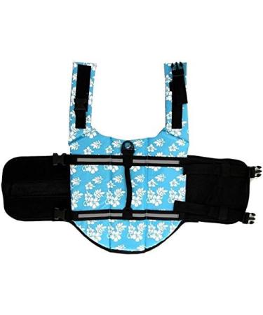 Dog Life Jacket - Swimming Safety Coat & Vest for Small & Large Dogs (XS Blue Flower) - Ultimate Swim Aid - Buy Online on GoSupps.com