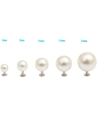 AKOAK 100 Set 6.0mm Pearl Rivet Half Hole Studs for DIY Accessories - Perfect for Hats, Shoes, Clothes, Bags, Skirts, and Bridal Veils - Buy Online on GoSupps.com