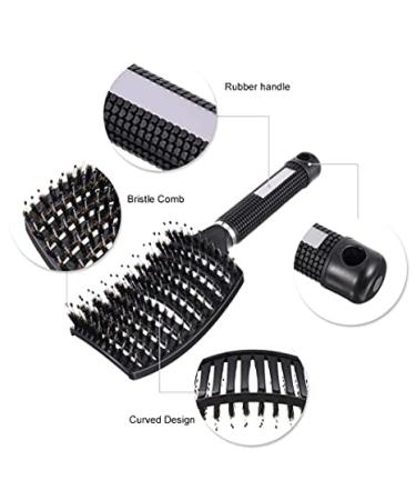 Haidi Detangling Hair Brush with Boar Bristles | Professional Vented Styling Brush for All Hair Types - Men & Women | Wet & Dry Hair | Black - Buy Online on GoSupps.com