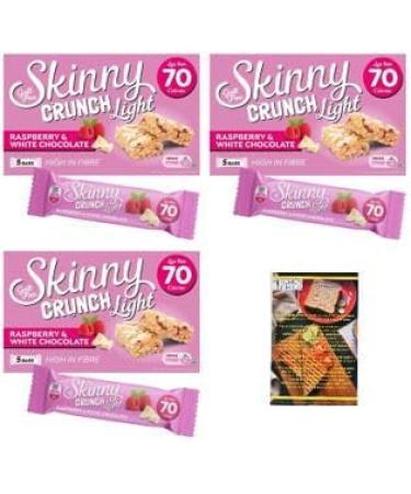 Skinny Crunch Bars Light Raspberry and White Chocolate x3 Packs with Kitchenfella Healthy Challenge - Buy Online on GoSupps.com