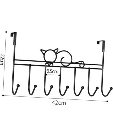 PRETYZOOM College Essentials 7 Door Hook s Woodsy Decor Hangers for Clothes Towel Hook Iron Hook Shelf Hanging Office 42X22CM Black - Buy Online on GoSupps.com