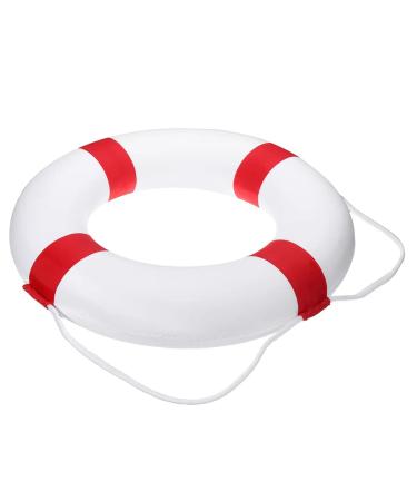 Life Preserver Ring 20.5 in ,Pool Life Ring Foam Buoys-Ring Buoy with RopeTape,Red