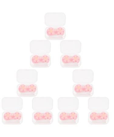 Baluue case 9-part case with contacts mini tool holder quadratic home container office eyes care outdoors portable pink shape flower remover storage soaking mini container 7x4.5x2.5cmx3pcs rosax3st