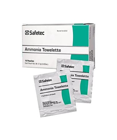 Safetec Ammonia Inhalant Pouches First Aid 10 per Box, No Color