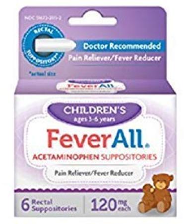 FEVERALL CHILD SUPPOS 120 MG Size: 6 - Buy Online on GoSupps.com