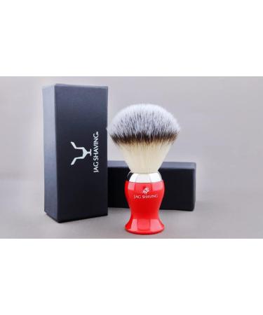 JAG Shaving Razor Brush - Synthetic Silver Spitz Hair for Men & Women | Perfect Shaving Brush in Red - Ideal for Shaving Cream & Razors - Buy Online on GoSupps.com