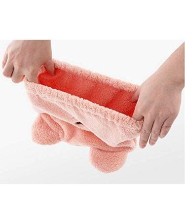 WOIWO Super Soft Microfiber Bath Towel Hat - Quick Drying Cute Cartoon Pattern Ultra Absorbent Hair Towel - Pink - Buy Online on GoSupps.com