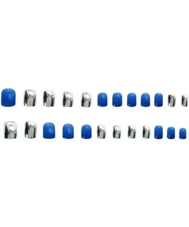HUIL Artificial Nails - Blue & Silver False Nails | 24 Finished Nails for Stunning Looks - Buy Online on GoSupps.com