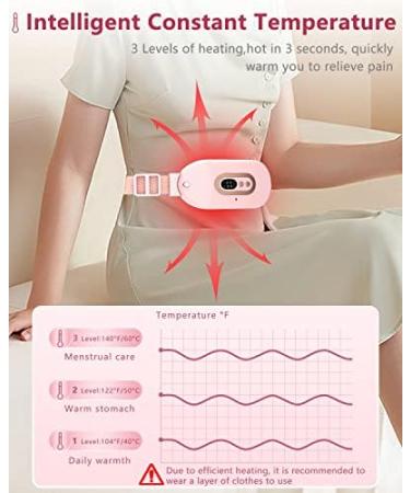 Portable Cordless Vibrating Menstrual Heating Pad for Cramps | Small USB Heat Pad Waist Belt | Period Pain Relief Simulator | Gifts for Women | Pink - Buy Online on GoSupps.com