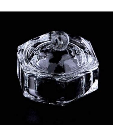 Nail Art Acrylic Crystal Glass Dappen Dish Bowl Cup with Cap Liquid Glitter Powder Caviar Nail Styling Tools - Buy Online on GoSupps.com