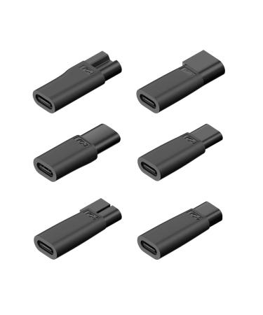 xiwai 6 PCS Replacement Power DC 5V Charger USB Adapter USB-C Female to 2Pin for Electric Hair Clippers Beauty Instruments Beard Trimmers Shavers