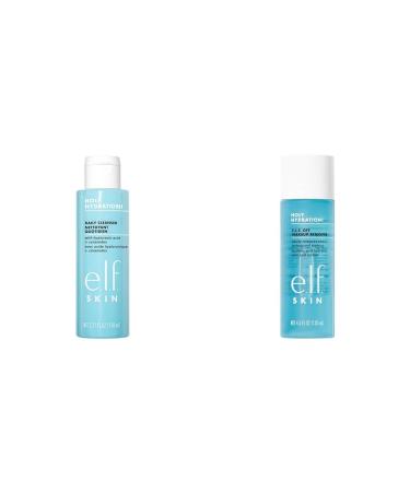 e.l.f. Cosmetics Holy Hydration! Daily Cleanser Wash away Excess Oil Impurities and Makeup & SKIN Holy Hydration! Off Makeup Remover Liquid Makeup Remover For Eye Lip & Face Makeup Cleanser+ 130 ml (Pack of 1)