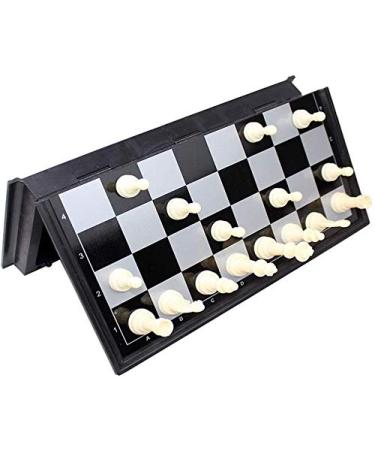 Children 's Thinking Strategy Board Game Chess for Beginners Black and White Chess Pieces for Games Magnetic Foldable Portable Chess Set