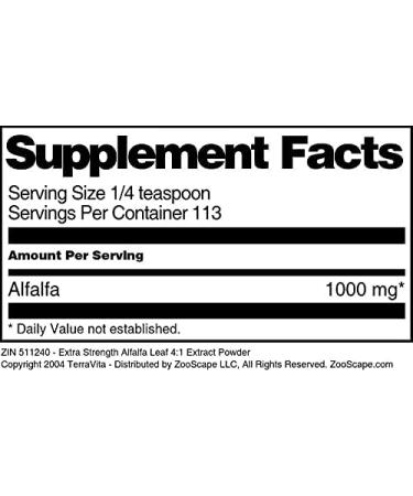 Extra Strength Alfalfa Leaf 4:1 Extract Powder (4 oz ZIN: 511240) - 3 Pack - Buy Online on GoSupps.com