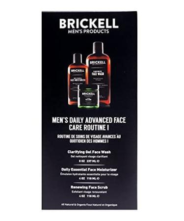 Brickell Men's Daily Advanced Face Care Routine | Gel Cleanser Scrub & Moisturizer | Natural & Organic Gift Set - Buy Online on GoSupps.com