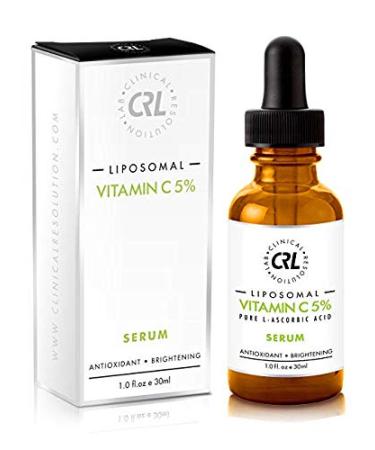 Clinical Resolution Liposomal Vitamin C serums 5% for Face 1fl.oz/30ml Antioxidant Protection Whitening Effect Anti-Wrinkle Facial Anti-Aging Restore & Enhance Collagen Moisturizing for Smooth 1 Pack Vitamin C 5% 1oz