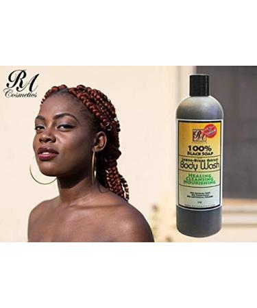 RA Cosmetics 100% African Liquid Black Soap Body Wash | Lemongrass Scent | 13 Fl Oz | Buy Internationally - Buy Online on GoSupps.com