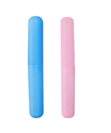 nuoshen 2 Pcs Plastic Toothbrush Case Portable Toothbrush Holder Toothbrush Cover Storage for Daily Travel