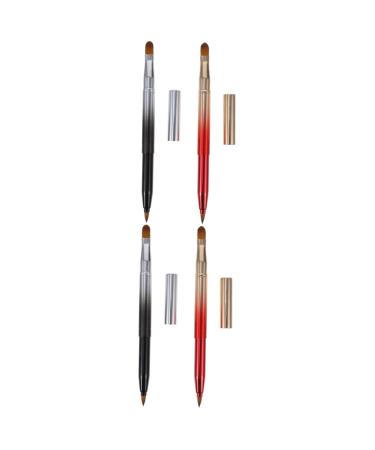 FRCOLOR 4 Pcs Portable Double Ended Lip Brush Makeup Lip Gloss Concealer Brush Makeup Lip Gloss Applicator Foundation Makeup Brush Eye Shadow Brush Disposable Plastic Travel