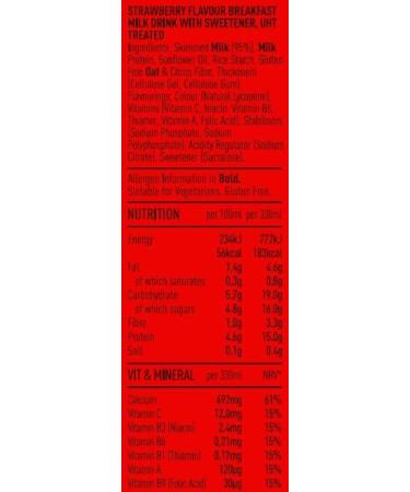FUEL10K 330ml Strawberry Breakfast Milk Drink - Pack of 16 - Buy Online on GoSupps.com