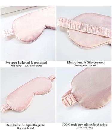 Soft Pink Sleep Mask for Women - Lightweight Silk Blindfold with Elastic Headband - Buy Online on GoSupps.com