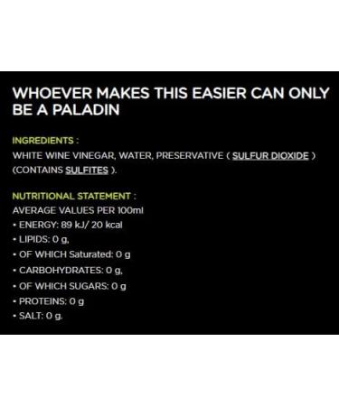 Paladin White Wine Vinegar - 50 Sachets | Premium Quality Vinegar for Cooking & Dressings - Buy Online on GoSupps.com