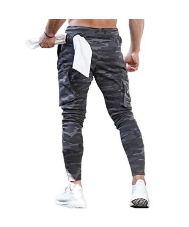 AOTORR Men's Workout Sport Pants, Athletic Running Jogger Track Pants Casual Sweatpants Trousers with Pockets Medium Ck-346camouflage