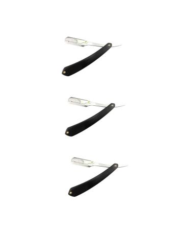 Magiclulu 3st razor metal per shave razor knife blade razor vintage razor with double cutting edge safe razor handwritten manual hairy knife man