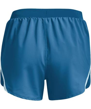 Under Armour Women's Fly By 2.0 Running Shorts in Cruise Blue - Large | Reflective Details - Buy Online on GoSupps.com