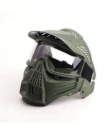 TUXING Airsoft Mask,Full Face Actical Masks with Lens Goggles Impact Resistant Army Fans Supplies for Halloween CS Survival Games Shooting Cosplay PCP Paintball Game Outdoor Activities Green