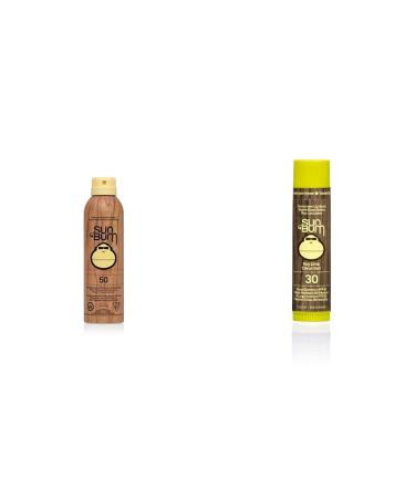 Sun Bum Original SPF 50 Sunscreen Spray Vegan and Reef Friendly Broad Spectrum Moisturizing UVA/UVB Sunscreen with Vitamin E 6 oz & Sunscreen Lip Balm Key Lime Spf 30 Lime 4.25g
