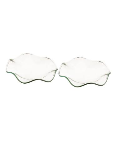 Cabilock 2 pieces essential oil bowl replacement wax warmer plate wax warmer bowl replacement spa heating serving tray round accessories tray glass bowl Small glass plates Small plate transparent 12x12cm