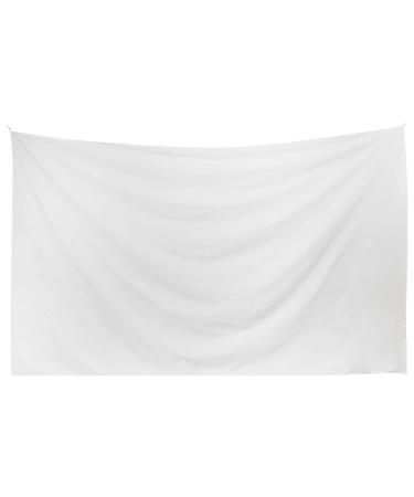 Julie Blue Plain White Tapestry 100% Cotton Blank Tapestry with Loops for DIY and Tie Dye - Perimeter Stitching - Ready to Use - Hand Made in the USA (58x90, White) 58x90 White