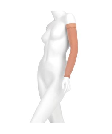 Juzo Dynamic Varin 3512 30-40mmhg MAX Armsleeve with Silicone Top Band for Women 3 (III) Long Beige