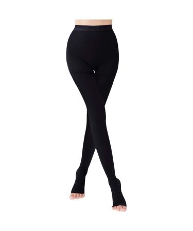 Medical compression tights for women 2030 mmHg opaque a graded support hose for verizer edema small toe tip black