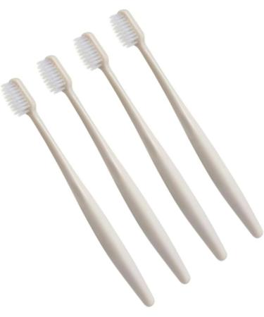Ultechnovo 4-Pack Extra Soft Wooden Toothbrushes | Eco-Friendly Medium Bristle for Home Use | Khaki Color - Buy Online on GoSupps.com
