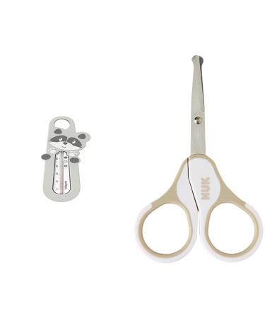 Babyono baby bathroom thermometer - floating bath thermometer (gray) 1 piece (1 -pack) & nuk baby nail scissors safe and precise gray 1 piece of bundle with baby nail scissors