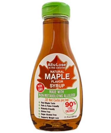 Allulose - Natural Maple Flavored Non-GMO Allulose Syrup, 11.75oz bottle - All-u-Lose 11.75 Ounce (Pack of 1)