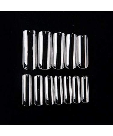 500 Pieces EXTRA LONG Length SQUARE Shape False Nails Full Cover CLEAR Acrylic Nail Tips - Salon & Home Use. - Buy Online on GoSupps.com