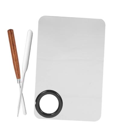 1 Set cream Stainless steel oil paint palette cosmetic Watercolor paints Oil paints tray makeup mixing palette makeup spatulas mix beauty spatula Manicure tools