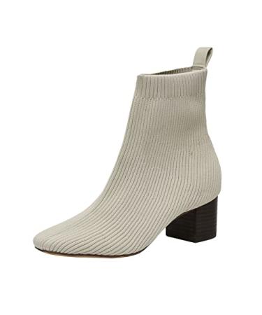 CUSHIONAIRE Women's Neely Stretch bootie +Memory Foam and Wide Widths Available 6.5 Wide Ivory