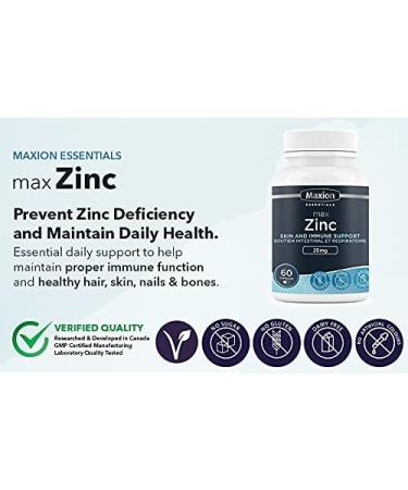 Maxion Zinc Supplement to Maintain Healthy Skin Bones Hair and Nails 60 Capsules - Buy Online on GoSupps.com
