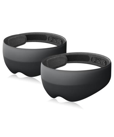 100% Blackout Sleep Mask 3D Eye Mask 2 Packs - Blockout Light Soft and Comfortable Sleep Mask for Any Head Shape for Men and Women Adjustable Strap Lightweight for Travel nap Home Sleep