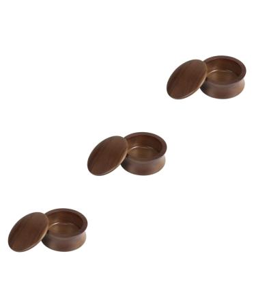 Healeved 3 pieces men shaving bowl shaving bowl with lid shaving foam shell men shaving soap shell shaving shell shaving bowl for men brownx3st 11.5x11.5x5.8cmx3pcs