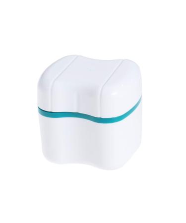 MILISTEN Denture Case with Sieve Denture Cup with Lid Storage Box for Teeth with Rinsing Basket Travel Storage Case (Green)
