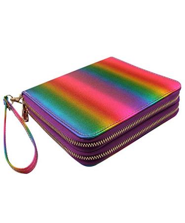 Finger angel 120 slots nail stamping flat holder case laser style recording manicure nail art plate organizer with double zipper nail template case