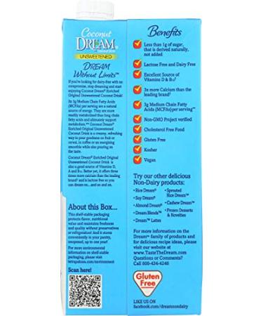 Coconut Dream Original Unsweetened Coconut Drink 32oz (Pack of 12) - Buy Online on GoSupps.com